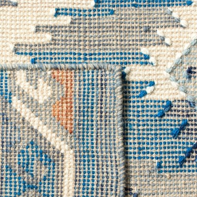 Canyon Geometric Hand-Woven Blue Multi Wool & Cotton 8' x 10' Rug