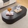 Grungis 43.7 Inch Oval Coffee Table,Modern Handcraft Drum End Table with Sturdy Pedestal for Living Room,Offices - 2 of 4