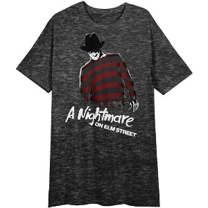 Nightmare On Elm Street Come To Freddy Women's Charcoal Heather Nightshirt - 1 of 3