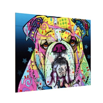 Trademark Fine Art -Dean Russo 'The Bulldog' Wood Slat Art