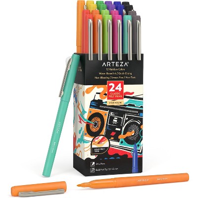 U Brands 24ct Felt Tip Pens Fine Liner Assorted Colors