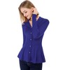 Allegra K Women's Slim Fit V-Neck Long Sleeve Ribbed Pullover Knitted Peplum Sweater - 2 of 4