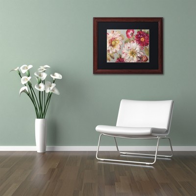 Lisa Audit Floral Geometric Print on Canvas with Black Wood Frame