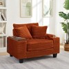 Okak Modern Oversized Sofa Futon Couch with Ottoman & Rotating Side Table,Comfy Sleeper Sofa Chair for Living Room,Apartment - 4 of 4
