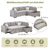 83.8" Convertible L-Shaped Pull-Out Sectional Sofa Bed with Storage Chaise, USB Ports, Power Sockets & Cup Holders - 4 of 4