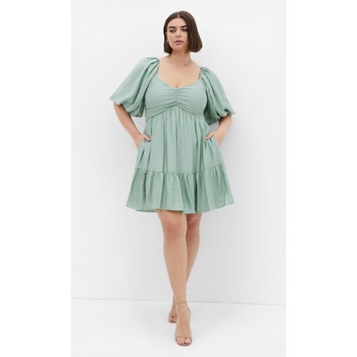 Women's Plus Size Mindy Dress - sage | CITY CHIC