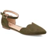Journee Collection Womens Lana Buckle Pointed Toe Ballet Flats