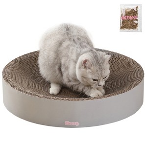 THE LICKER STORE Nelson Modern Cardboard Round Bowl Cat Scratcher with Catnip - 1 of 4