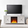 White TV Stand with Crystal Fireplace Insert - Henn&Hart - 4 of 4