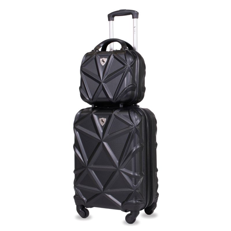 AMKA Gem 2-Piece Carry-On Spinner Weekender Bag Luggage Sets, 1 of 7