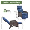 POCASSY Outdoor Recliner Chair, Wicker Adjustable Reclining Patio Lounge Chair with Cushion, Adjustable Backrest and Footrest, Ideal for Pool Deck - 3 of 4
