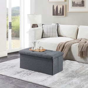 GlasFlength Ottomans and Benches, Stylish and Functional Storage for Every Room, Designs for Bedroom, Living Room, Playroom, Gray,30.3”*15”*15" - 1 of 4