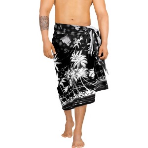 LA LEELA Men's Sarong Bath Hawaiian Pareo Wrap One Size Smokey - 1 of 4