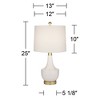 360 Lighting Nesbit 25" High Mid Century Modern Table Lamps Set of 2 USB Port White Gold Ceramic Metal Living Room Charging Bedroom Bedside Nightstand - 4 of 4