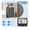 10 Drawer Dresser , Fabric Storage Tower, Organizer Unit for Room, Living Room, Hallway, Closets ,Sturdy Steel Frame, Wooden Top - 3 of 4