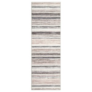 Machine Washable Indoor Modern Geometric Area Rugs with Stripped Lines, Soft Non Slip Floor Carpet for Home Office - 1 of 4