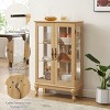 PAGED Classic Bookshelf with Tempered Glass Doors, Lighted Display Cabinet with Adjustable Shelves & Mirrored Back Panel for Home Office - 2 of 4