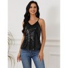 Womens Tank Tops Casual Fashion V Neck Strappy Sequin Sparkle Shimmer Camisole Sleeveless Tanks Tops - 2 of 4