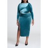 ELOQUII Women's Plus Size Velvet Long Sleeve Top - 4 of 4