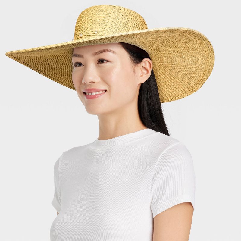 Straw Embellished Floppy Hat - A New Day™, 3 of 6