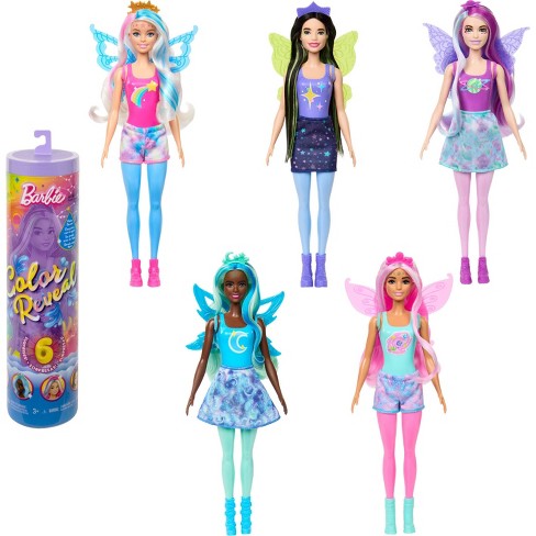 Barbie Color Reveal Rainbow Mermaid Series Chelsea Doll with 6 Surprises,  Color Change and Accessories