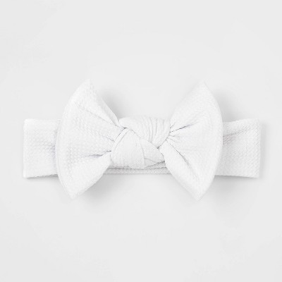 Baby Girls' Oversize Headwrap - Cloud Island™ White 0-6M