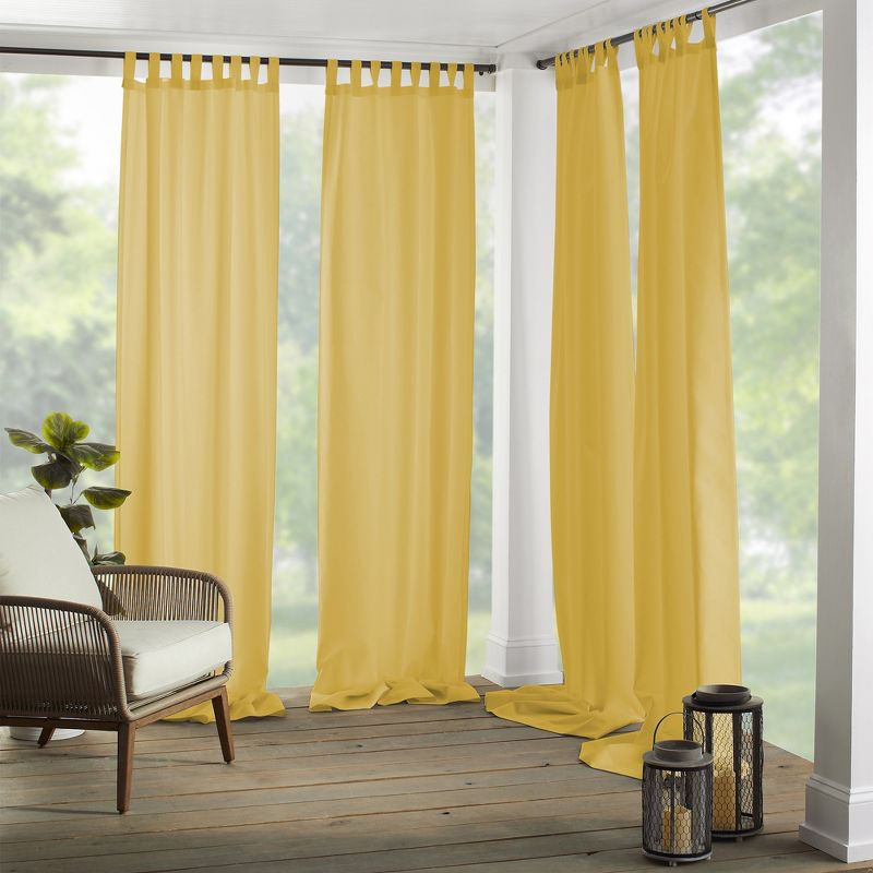 Matine Solid Tab Top Indoor/Outdoor Single Window Curtain for Patio, Pergola, Porch, Cabana, Deck, Lanai - Elrene Home Fashions, 1 of 5