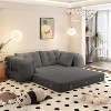 KTMBDW Folding Sofa Bed, Convertible Sleeper Chair with Pilow, 3 in 1 Teddy Loveseat Sofa Human Dog Bed Floor Couch for Living Room Bedroom - 4 of 4