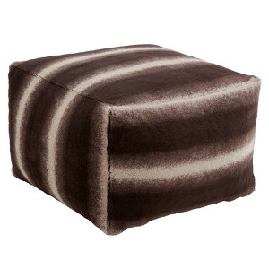 Saro Lifestyle Floor Pouf With Animal Print Faux Fur Design - 1 of 3