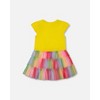 Deux par Deux Girl Short Sleeve Dress with Ruffle Tulle Skirt Multicolored - 2 of 3