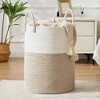Cheer Collection Large Cotton Rope Laundry Hamper with Handles – Tall Woven Basket for Clothes, Toys, Blankets - 2 of 4