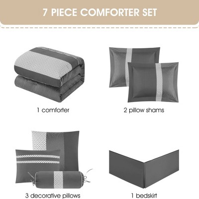 Nanshing 7pc Queen Corell Comforter Bedding Set Gray — фото 4