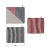 Storied Home 3-Piece Cotton Knit Dish Cloths with Pattern, Red, White and Grey - 2 of 2