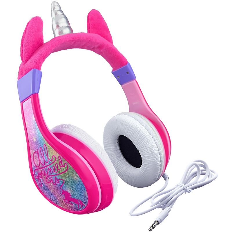 eKids Unicorn Wired Headphones for Kids, Over Ear Headphones for School, Home, or Travel - Pink (KD-140UN.EXV9Z), 1 of 5