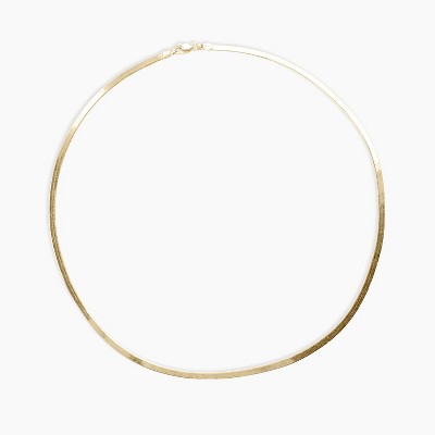 sanctuaire Herringbone Snake Chain Necklace 14K Solid Gold