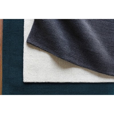 Charcoal Gray High Pile Wool Rectangular Rug 7'6" x 9'6"