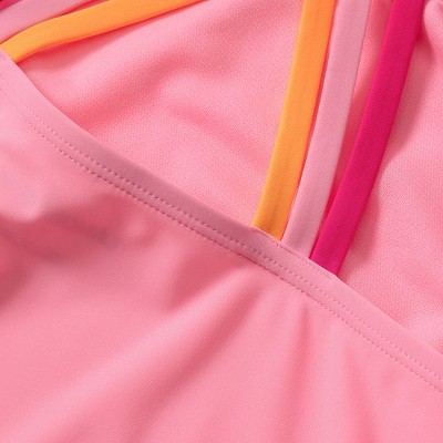 Lands' End Kids Chlorine Resistant Strappy X-Back Tankini Top - X-Large - Pink Cotton Candy — фото 2