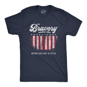 Mens Bravery Never Goes Out Of Style T Shirt Cool Heroes American Military Tee - Crazy Dog Men's T Shirt - 1 of 4