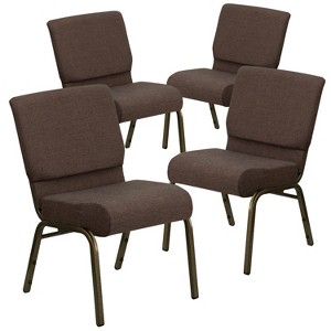 Emma and Oliver 4 Pack 21''W Stacking Church Chair - 1 of 4