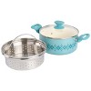 Spice By Tia Mowry Savory Saffron 5 Quart Ceramic Nonstick Aluminum Dutch Oven with Lid and Steamer - 2 of 4