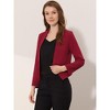 INSPIRE CHIC Women's Collarless Work Office Long Sleeve Cropped Blazers - 3 of 4