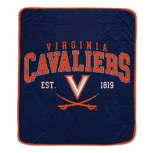 NCAA Virginia Cavaliers Vintage Arch Block Flannel Fleece Blanket: Sports Team Logo Throw - 1 of 1