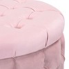 WestinTrends Round Velvet Tufted Storage Ottoman for Living Room Bedroom - 4 of 4