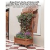 Freestanding Wood Planter Box with Trellis and Wheels, Raised Garden Bed for Outdoor Plants & Flowers, Garden Planter Box with Drainage Holes, 1PCS - 3 of 4