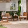 Saracina Home 3pc Modern Slat-Back Acacia Outdoor Conversation Set with Cushions 
 - 2 of 4