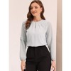 INSPIRE CHIC Women's Chiffon Semi Sheer Keyhole Neck Elegant Work Blouse - 2 of 4