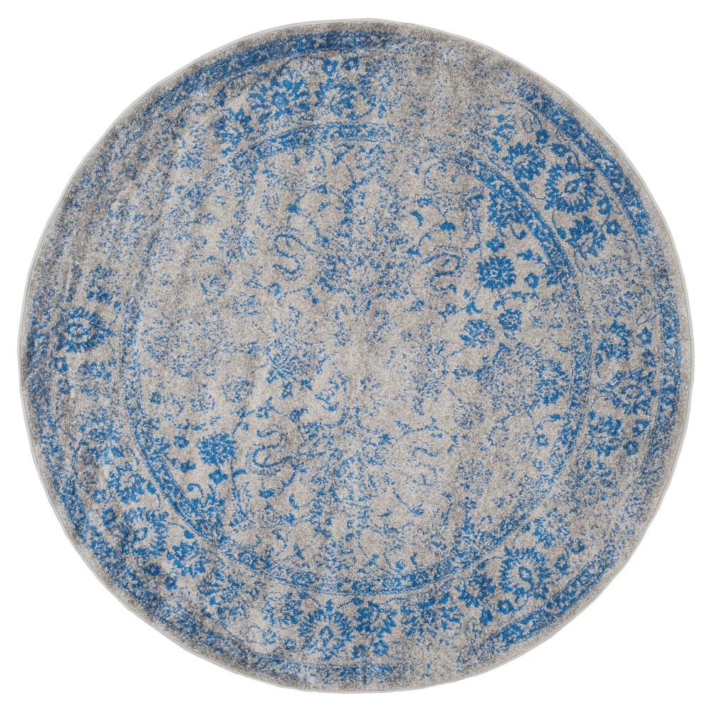 10' Round Reid Area Rug Gray/Blue - Safavieh
