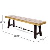 Christopher Knight Home Catriona Outdoor 63" Acacia Wood and Iron Bench with Slatted Top - 3 of 4