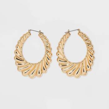 Oval Swirl Hoop Earrings - Wild Fable™ Gold
