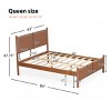 Accent Bed Frame Modern Upholstered Headboard with Wood Slat Support for Bedroom Queen - 3irtyhousy - 4 of 4